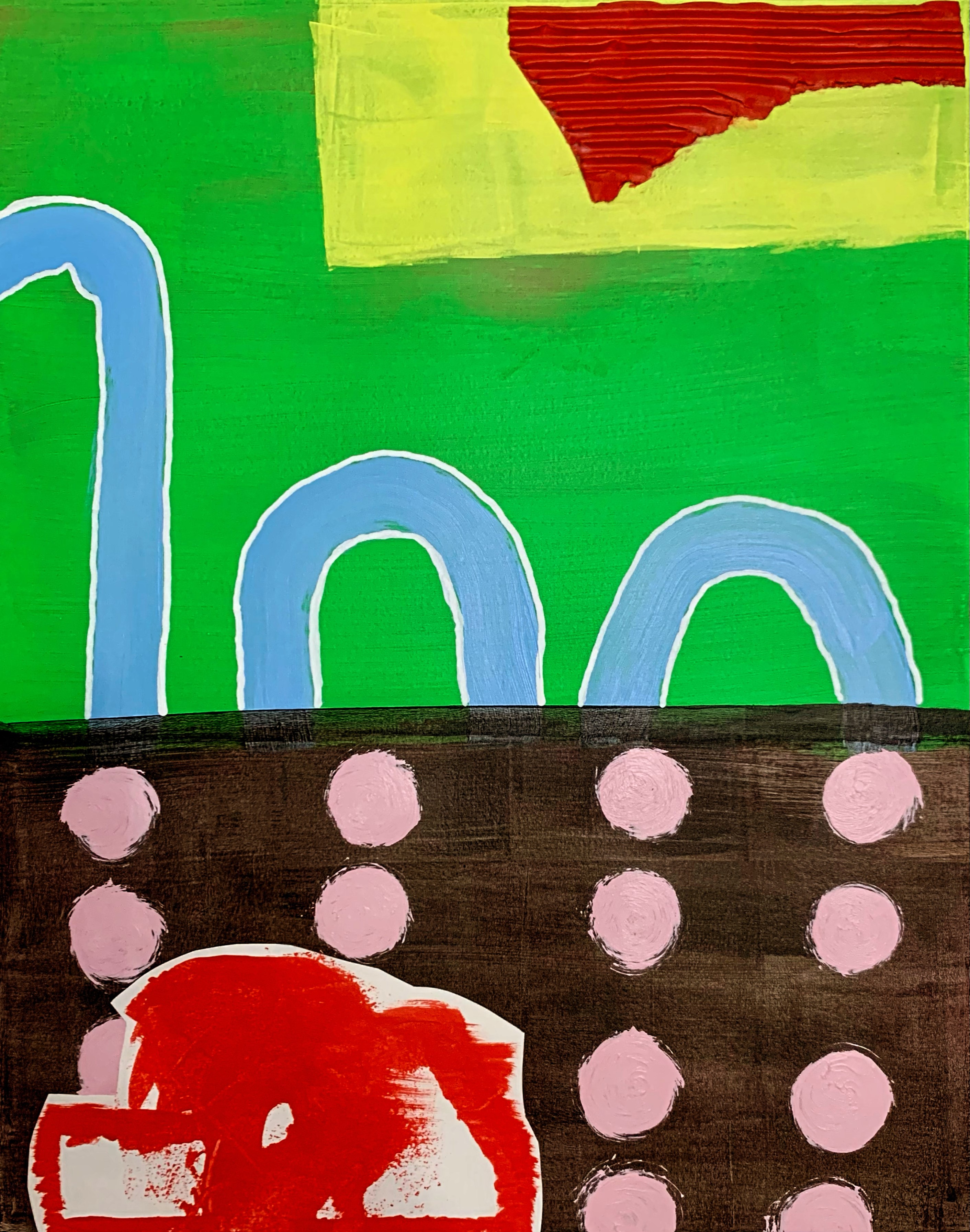 "Soon Comes the Harvest" acrylic and collage on paper, 16 x 20 inches