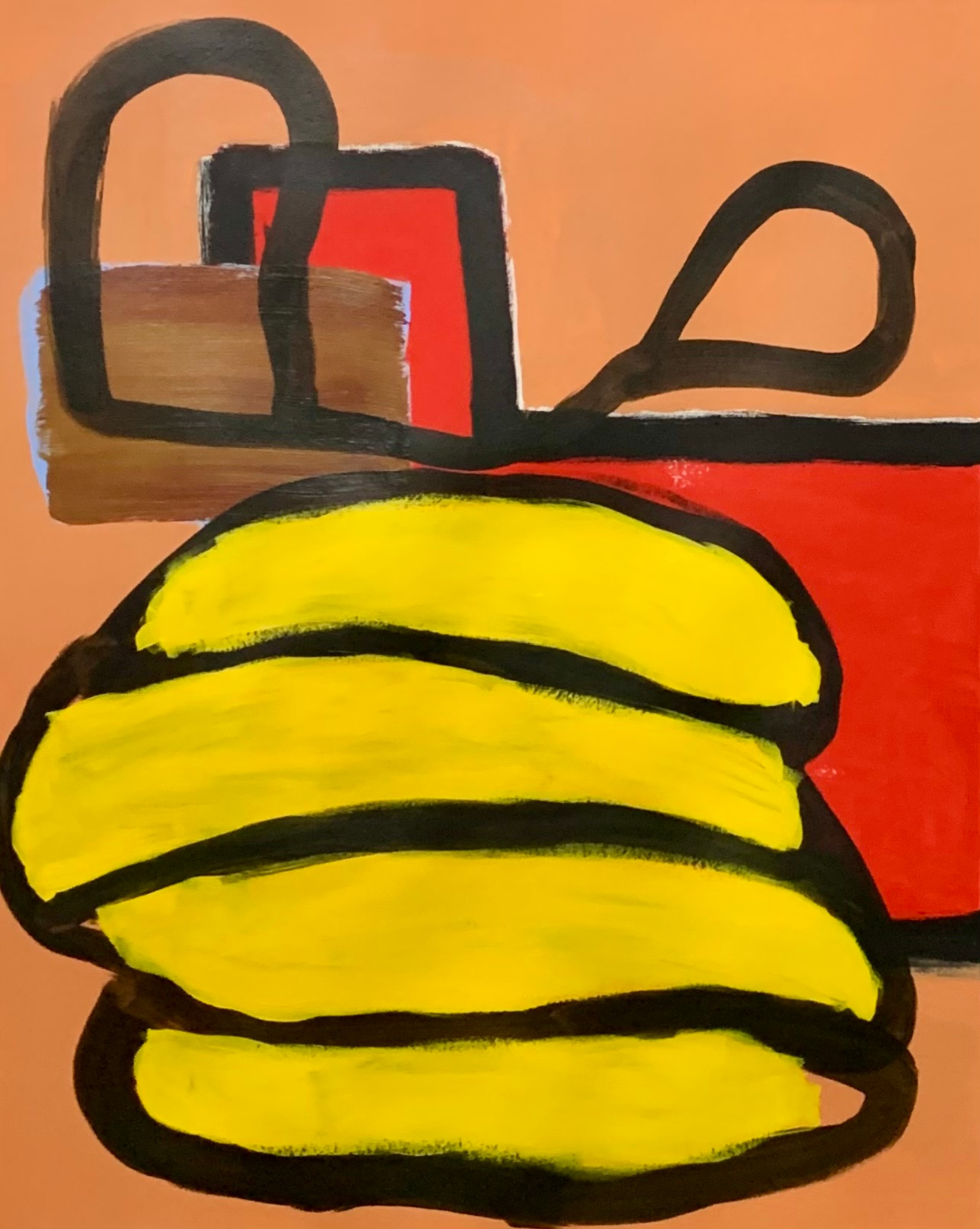 "The Bee on My Porch" acrylic on paper, 16 x 20 inches