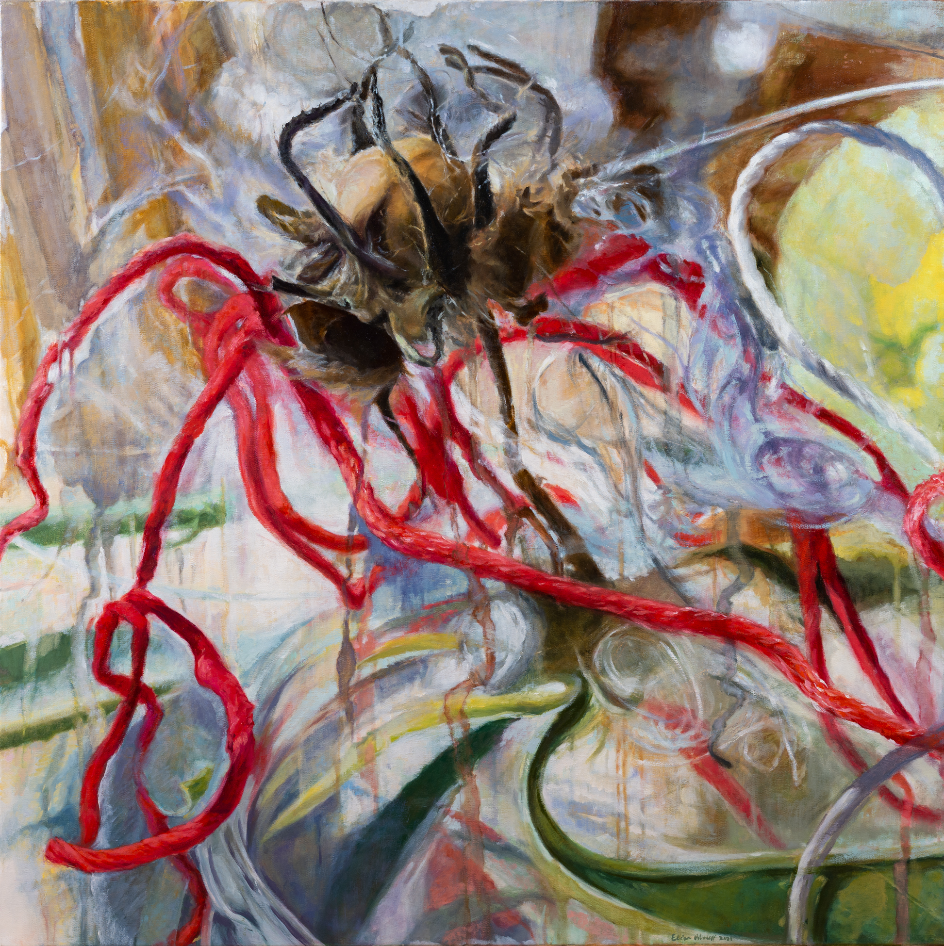 "Ariadne" 2019 - 2021, painting, oil on linen, 30” x 30”