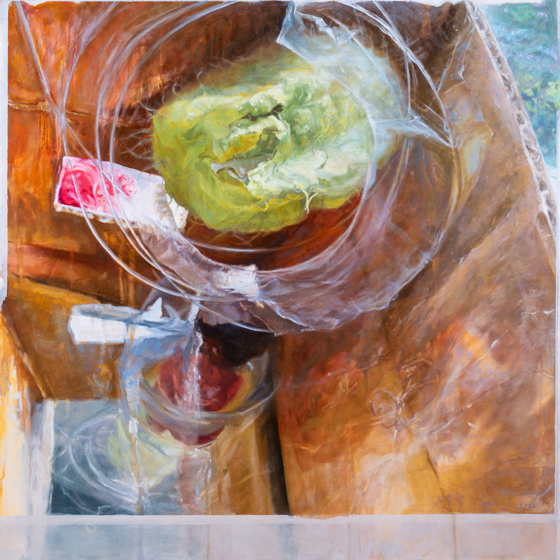 "Corrugated Storm" 2019 - 2021, painting, oil on linen, 30” x 30”