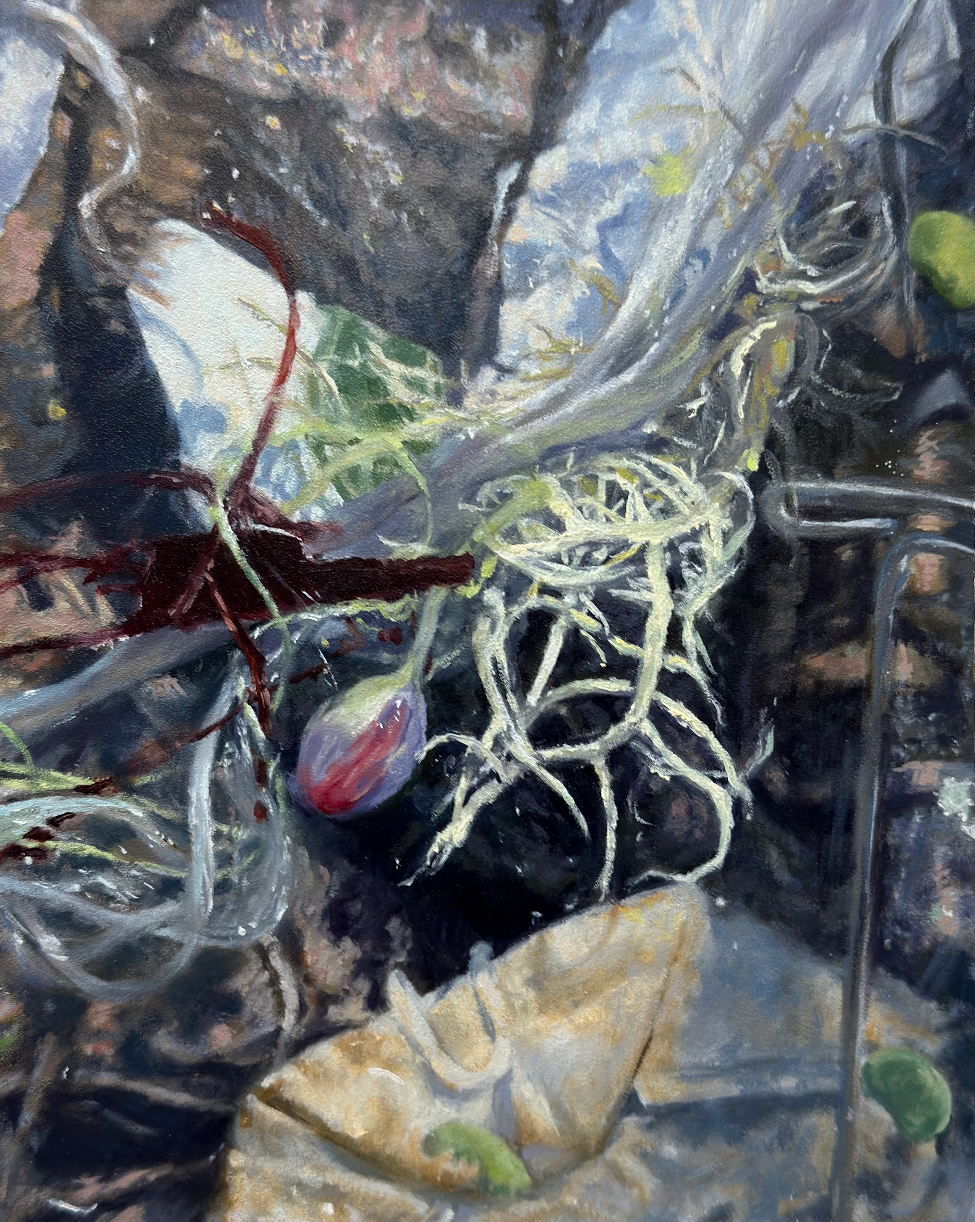 "Teatime" 2022, painting, oil on panel, 10” x 8”