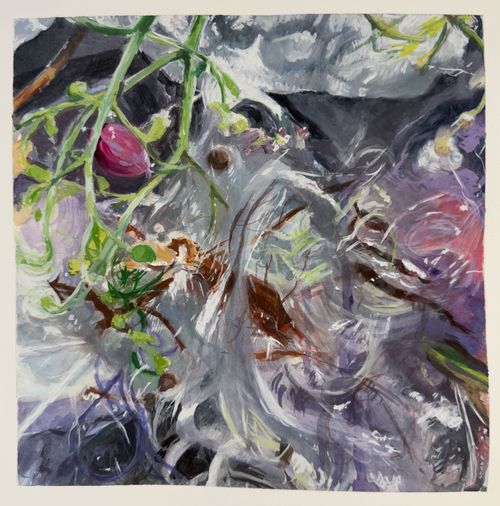 "Untitled" Gouache on paper, 28 x 28”