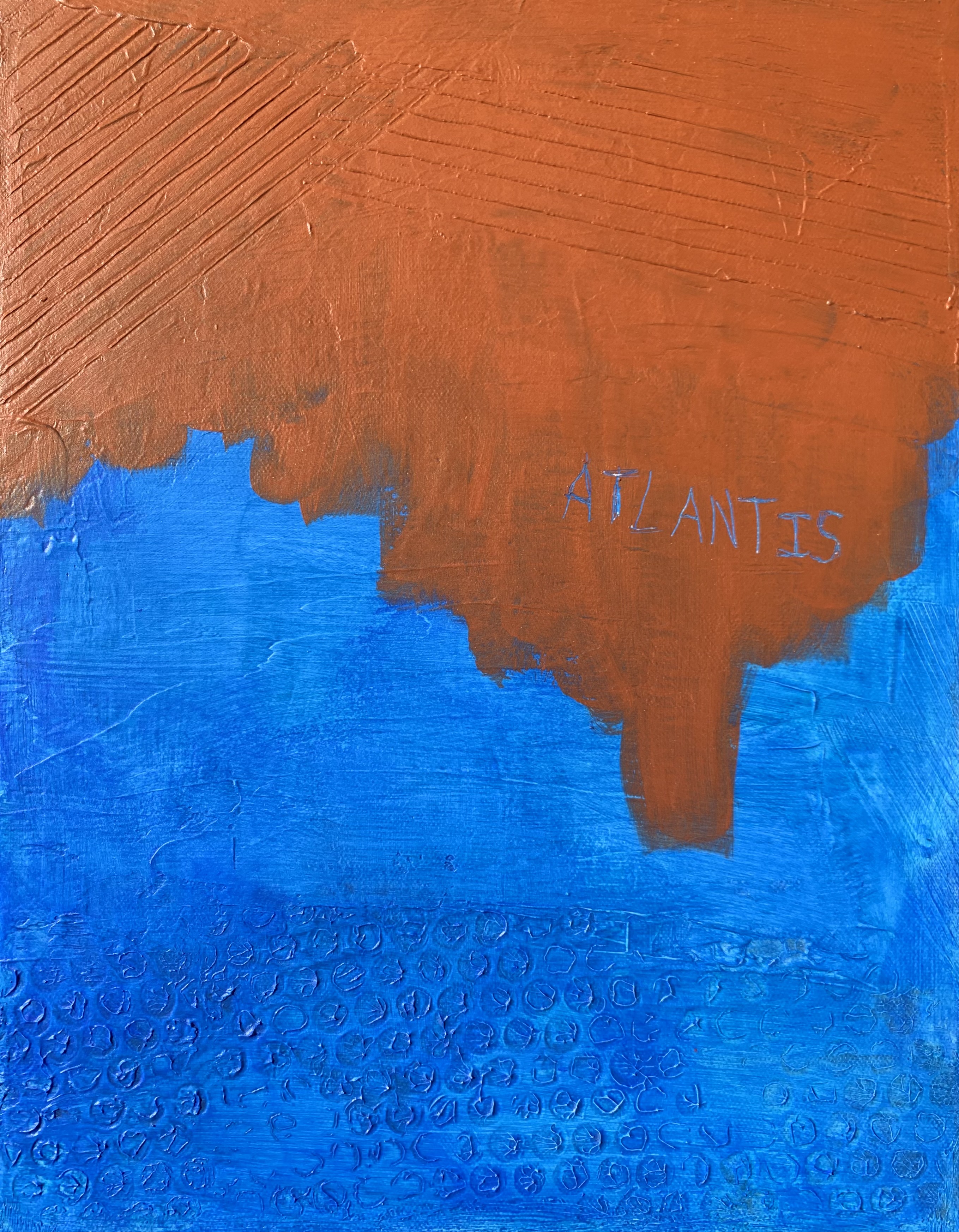 “Atlantis” acrylic on canvas, 12 x 12 x 1.5 inches