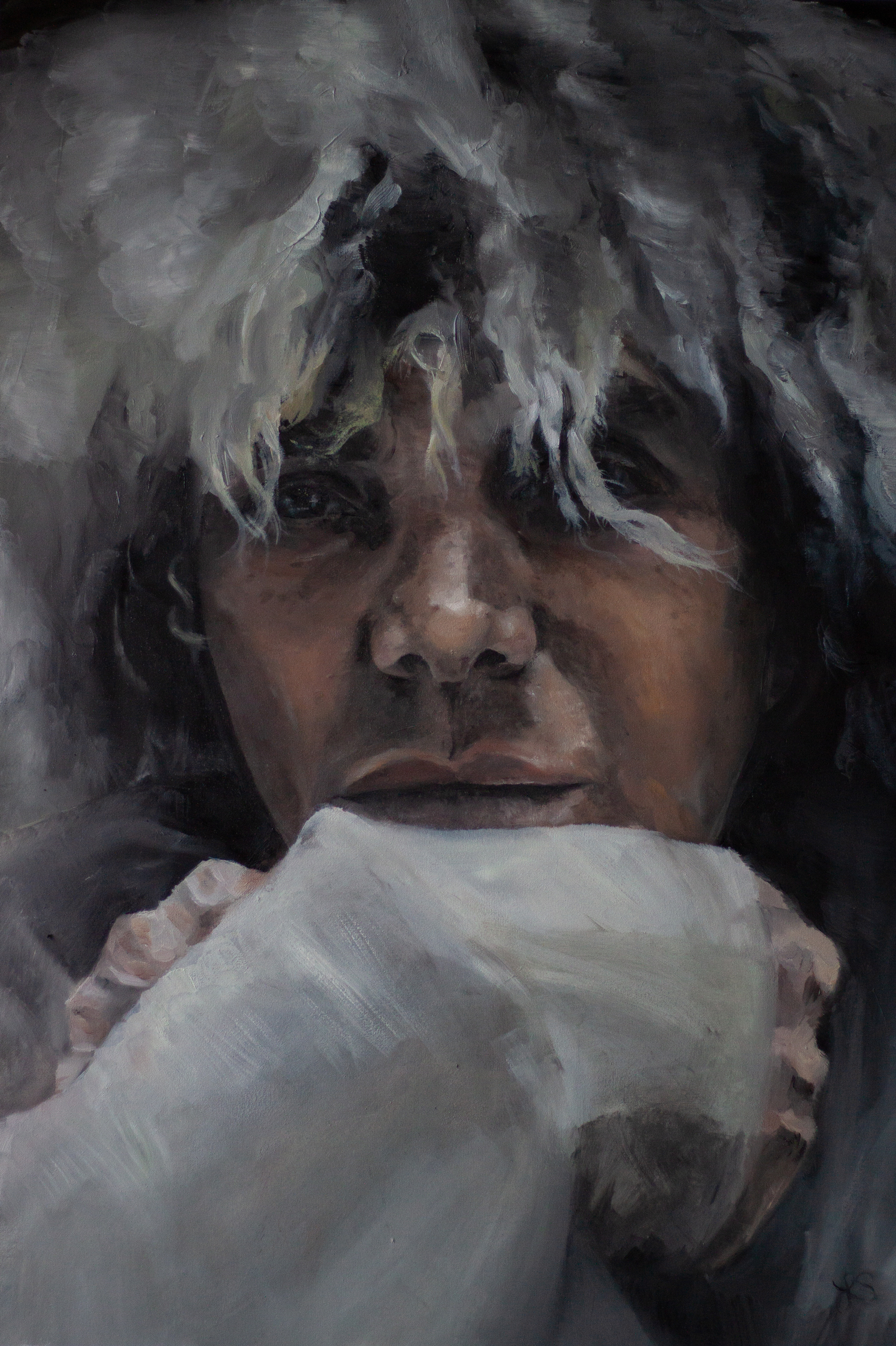 "Dino" 2022, oil on paper, 22 x 30 inches