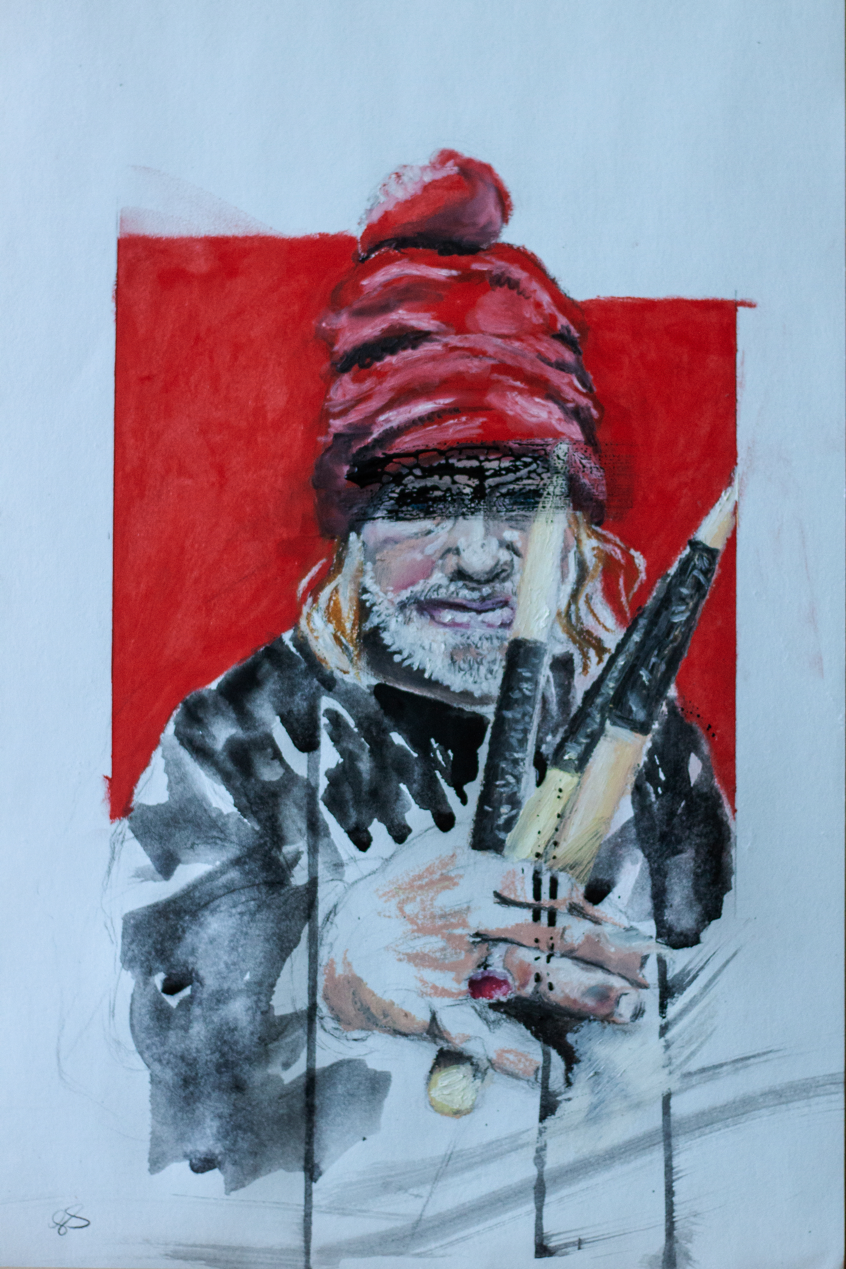 "Nash" 2022, oil pastels on paper, 20 x 17 inches