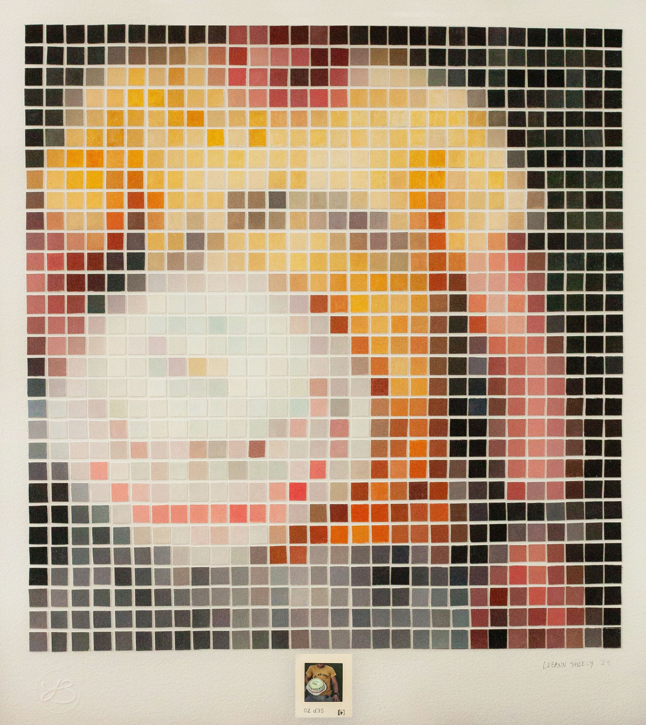 "Slide A" 2024, painting collage, oil on paper, 22 x 24 inches