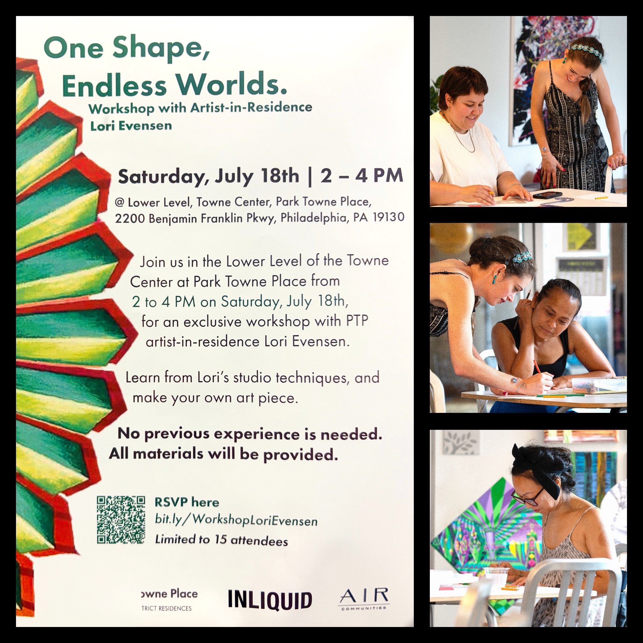 "One Shape, Endless Worlds" Workshop Flyer