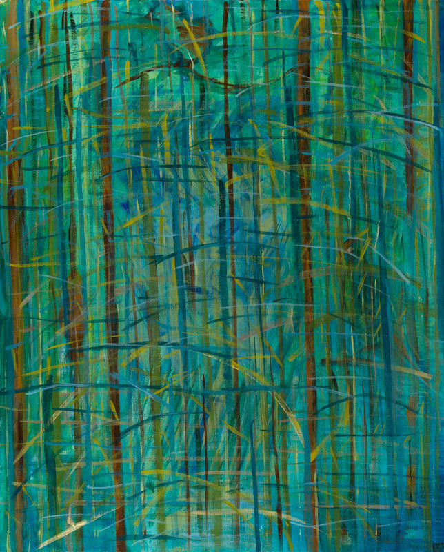 "Tropical Movement" acrylic on canvas, 45" × 36”