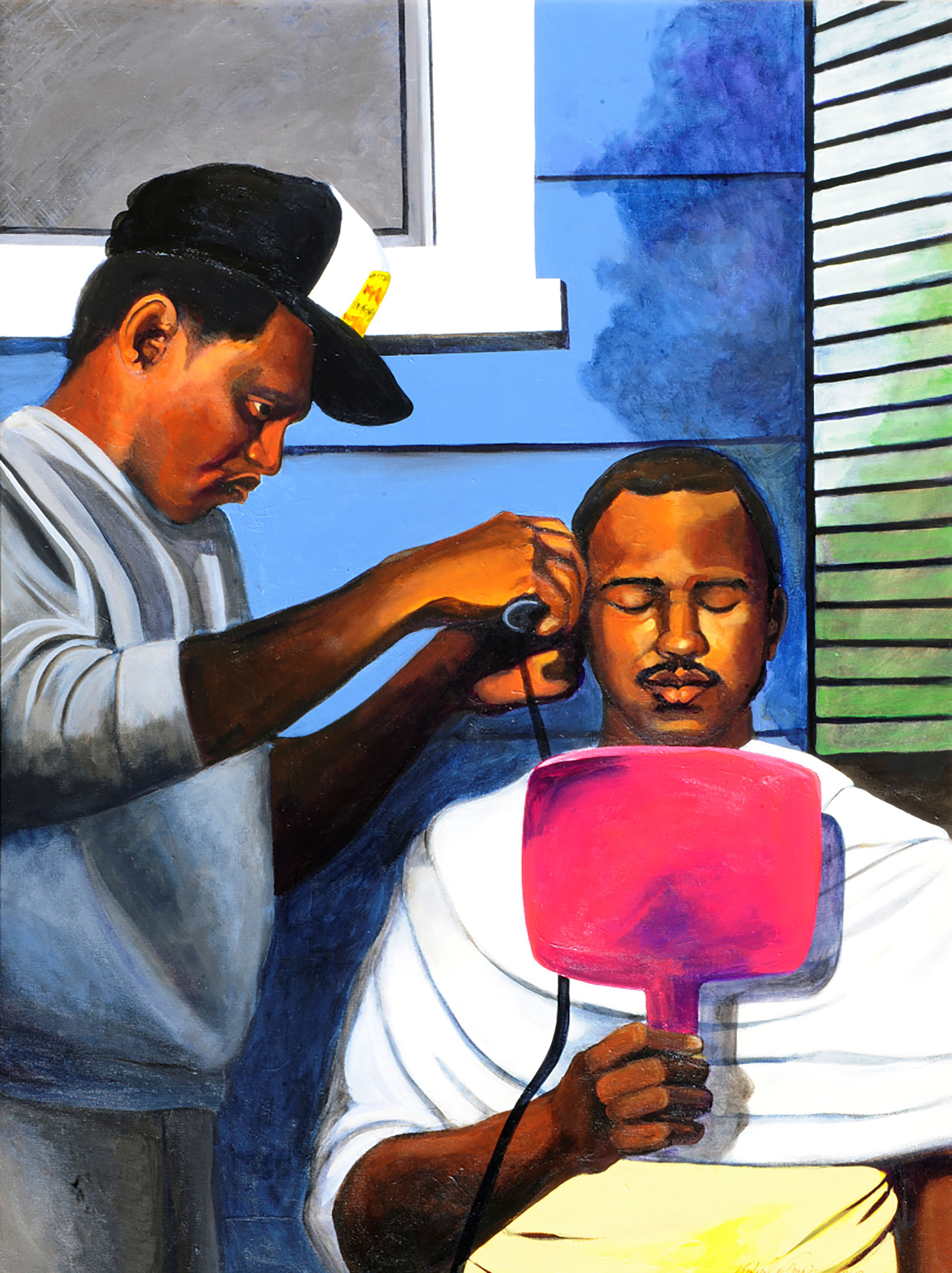 Backyard Barber Shop | 2018, acrylic on canvas, 40 x 30 inches