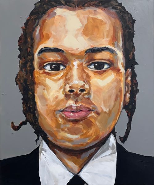 "Brock" Grey Wall, 2026, painting, acrylic on canvas, 20 x 24 inches