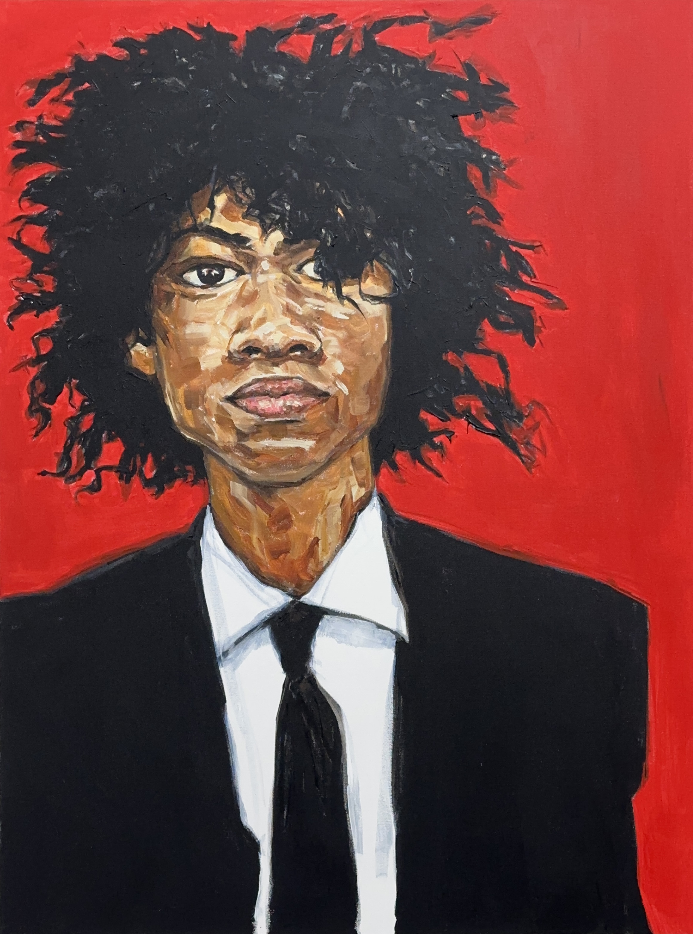 "Red Room #17" 2025, painting, acrylic on canvas, 24 x 36 inches