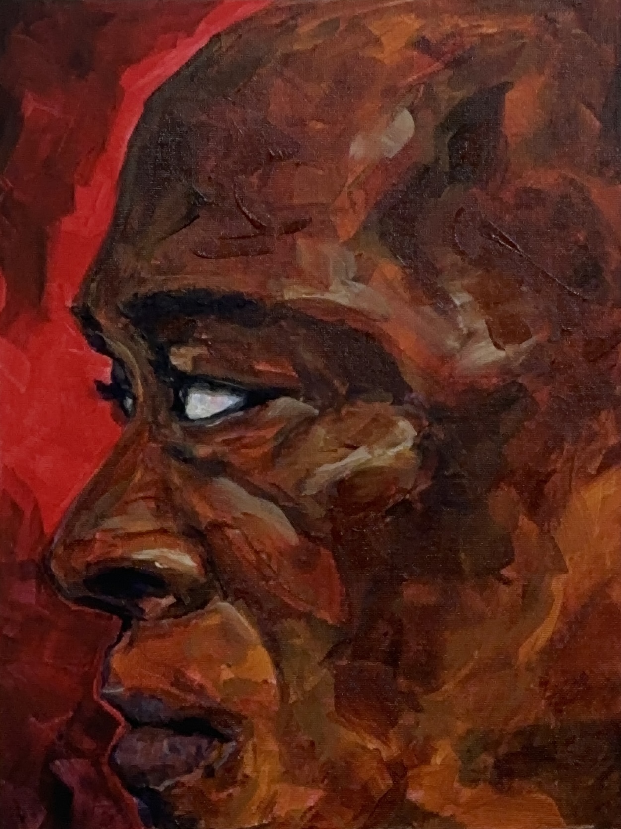 "Study for Middle Passage" 2025, painting, acrylic on canvas, 12 x 16 inches