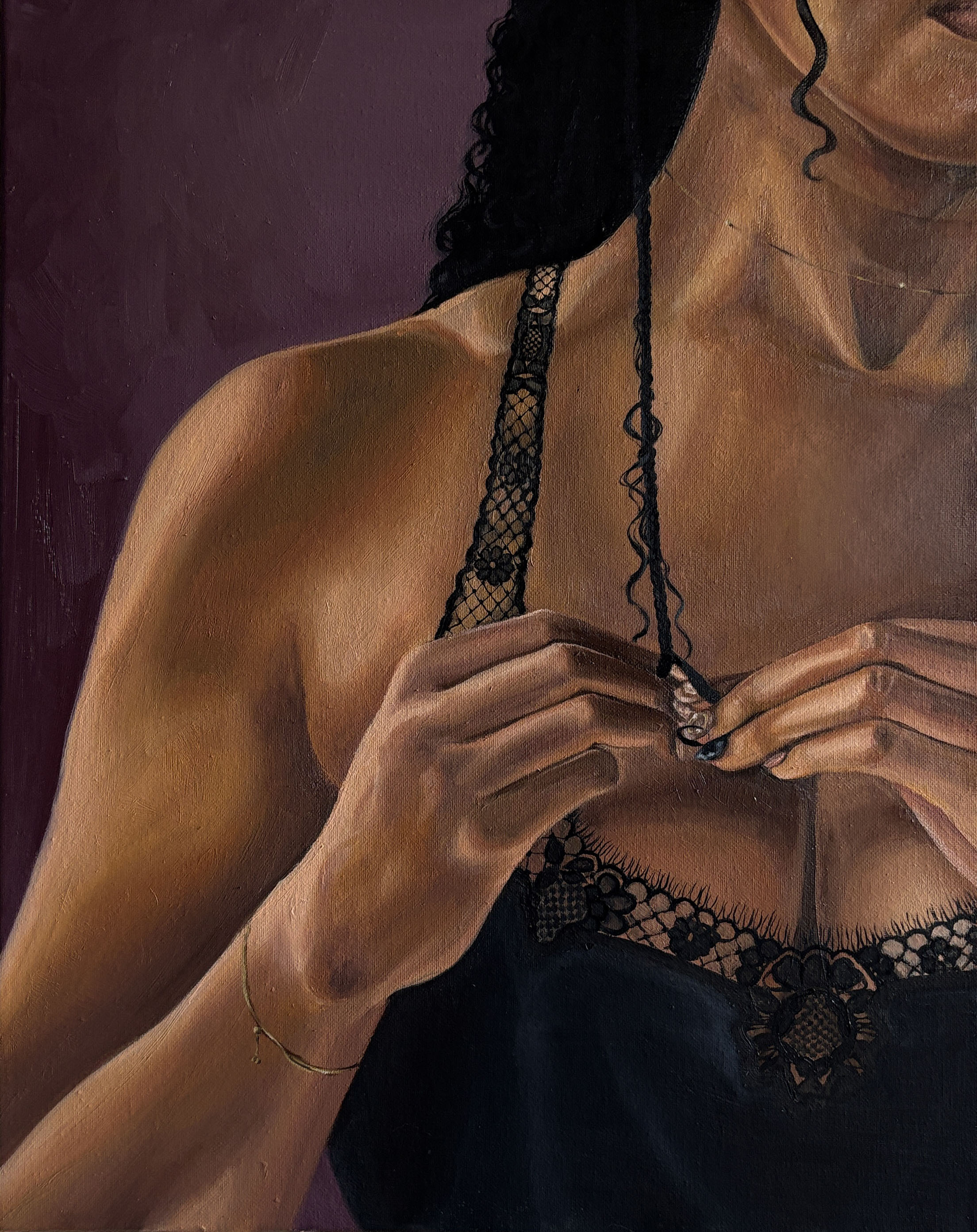 "when the mind follows the hand" 2026, Oil on Canvas, 20 x 16”