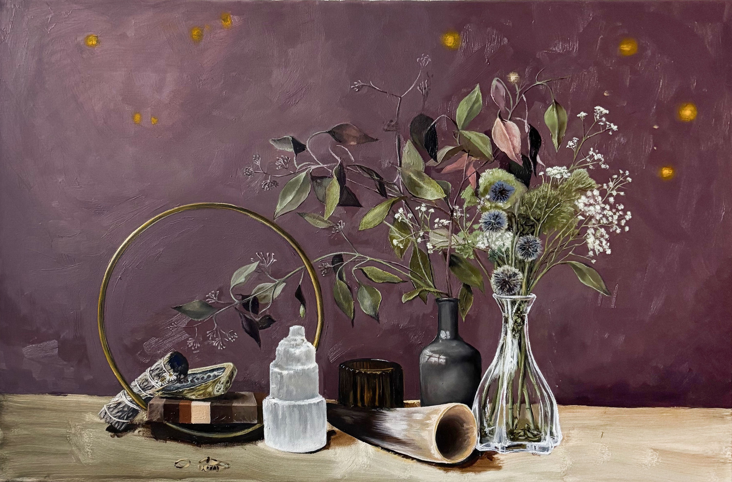 "Alchemical Bloom" 2025' Oil on Canvas' 24 x 36”