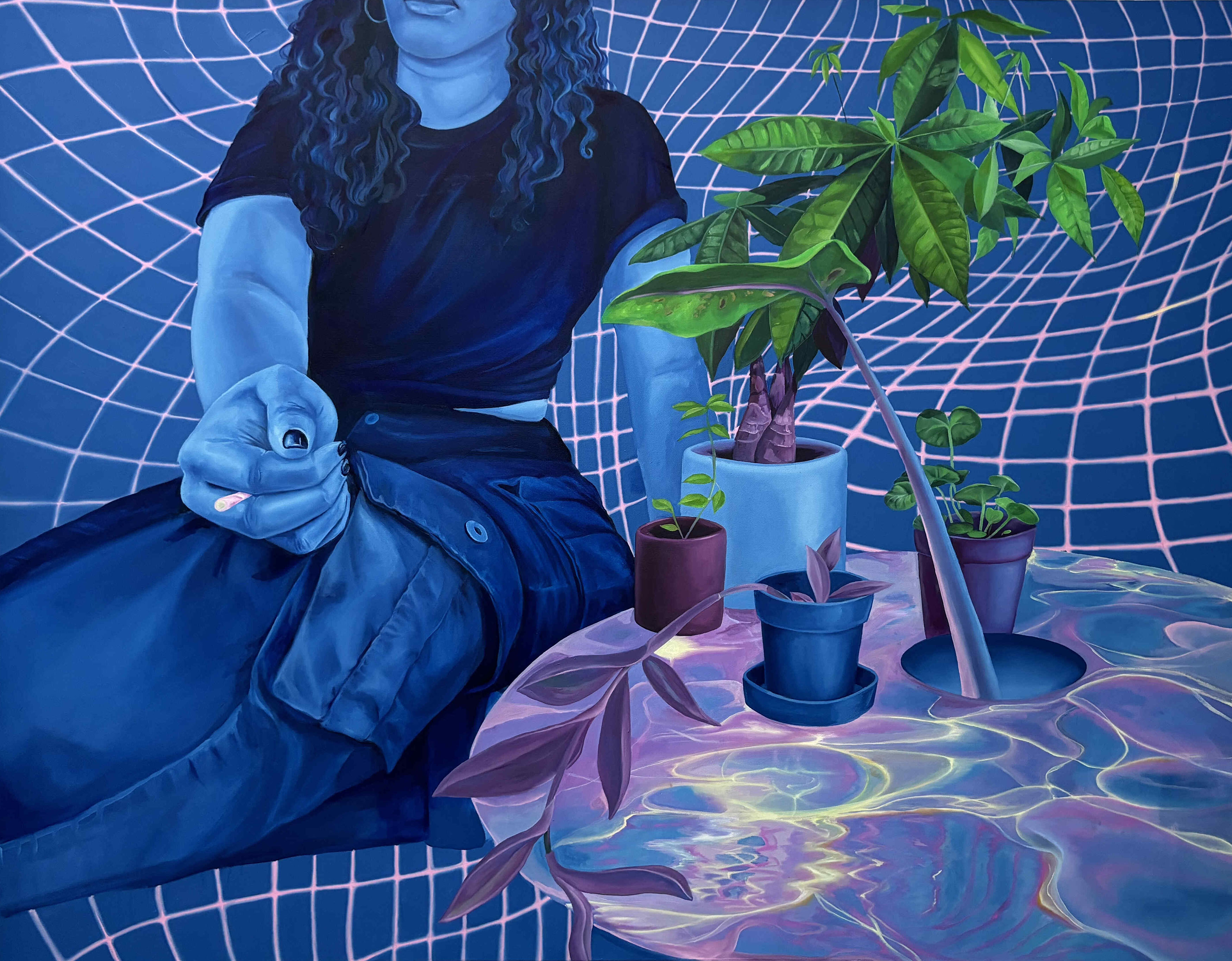 "Coping in the Void" [In Between Worlds], Oil on Canvas, 48 x 60”
