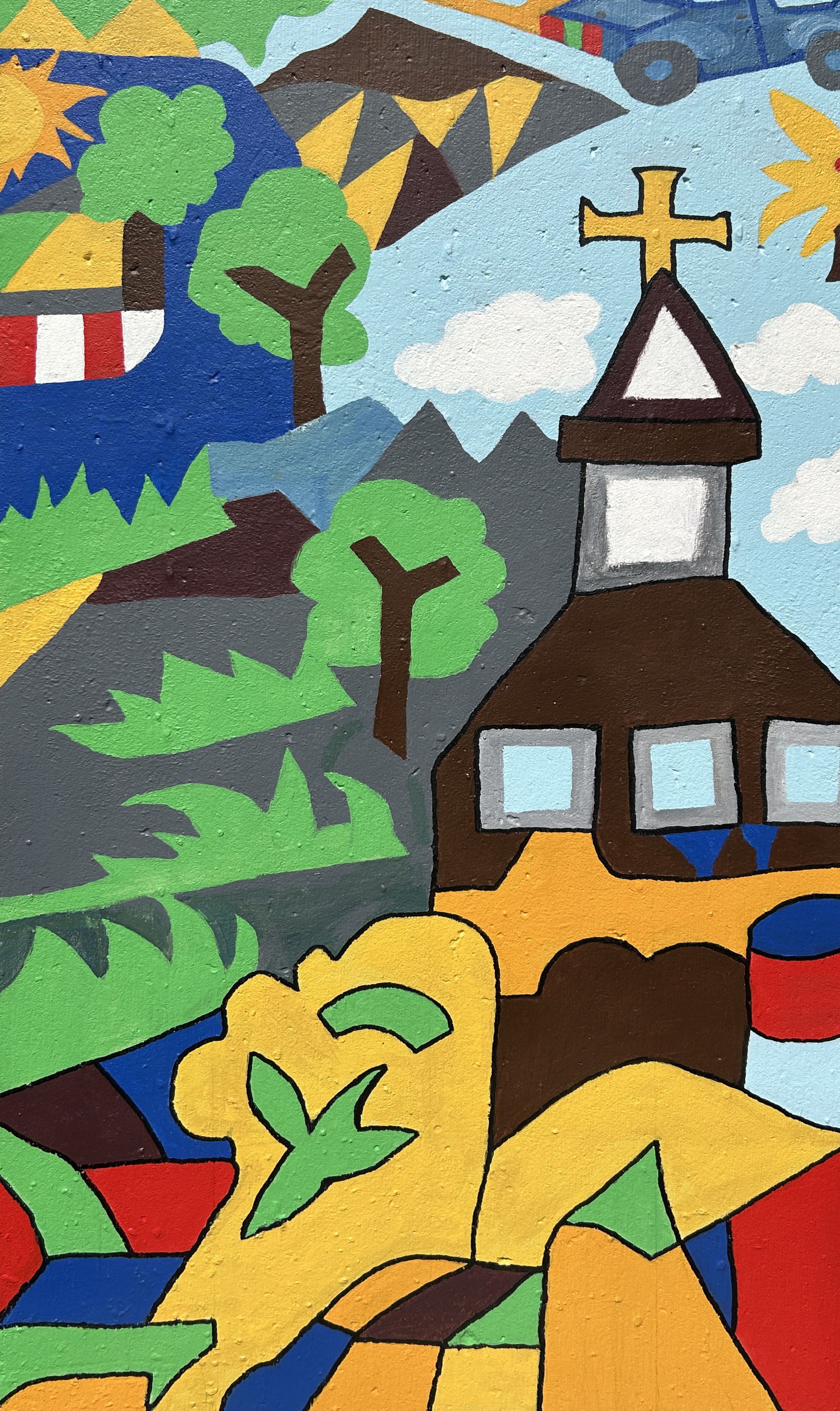 2026 One of two murals promoting Old Swedes Church in the Queen Village Neighborhood in Philadelphia 
