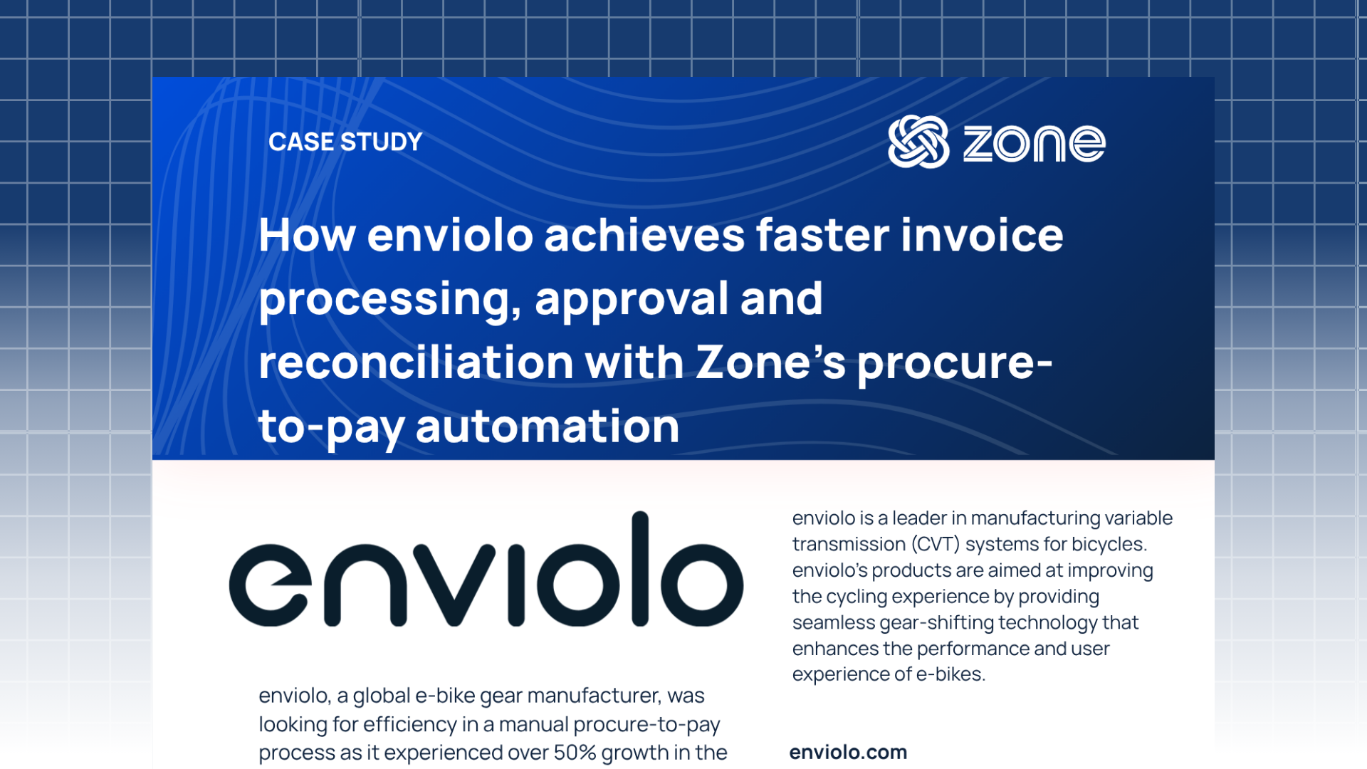 preview of the case study PDF on a dark-to-light gradient and gridline background.