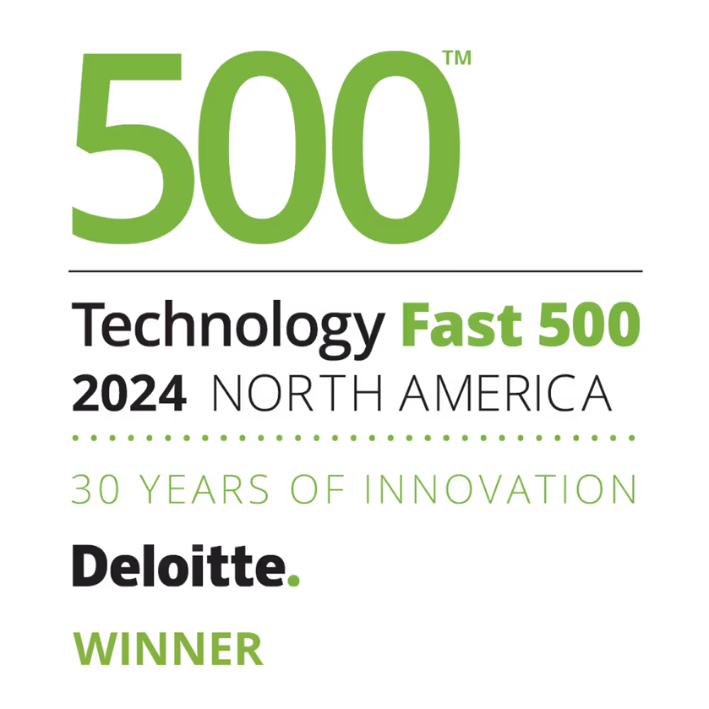 500™ Technology Fast 500. 2024 North America. 30 Years of Innovation. Deloitte. Winner.