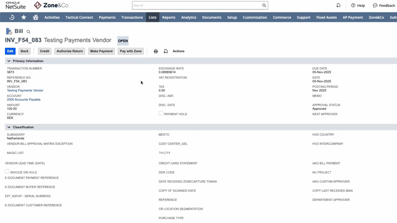 ZoneApproval dashboard automation with real-time audit trail for NetSuite workflows.