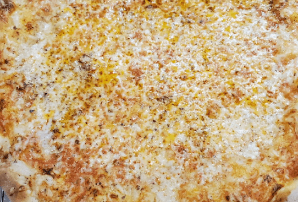 A cheese pizza