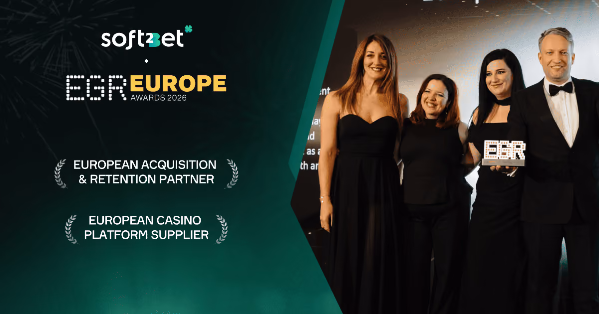 Soft2Bet twice recognised by EGR Europe Awards 2026