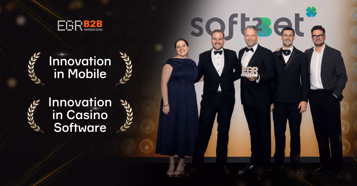 Soft2Bet wins two EGR B2B Awards for mobile and casino software innovation