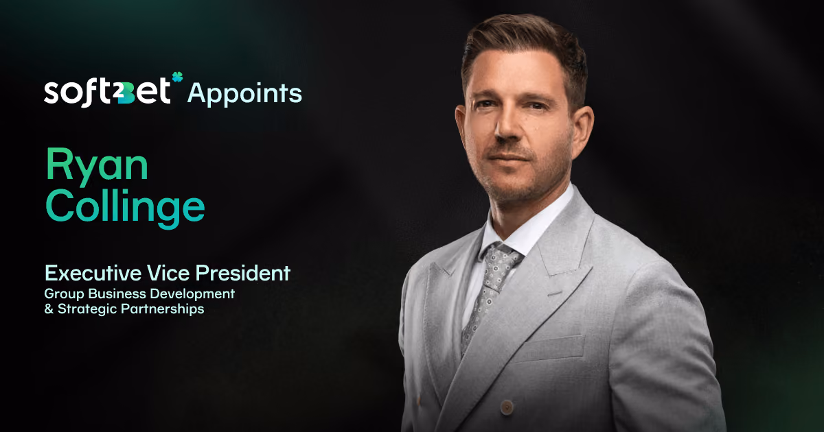 Soft2Bet appoints Ryan Collinge as Executive Vice President