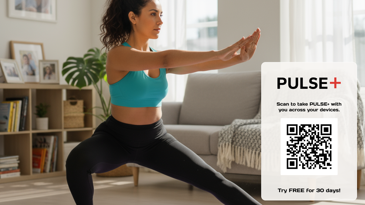 An example of an interactive CTV ad with a QR code, prompting viewers to scan and start a free trial directly from the big screen.