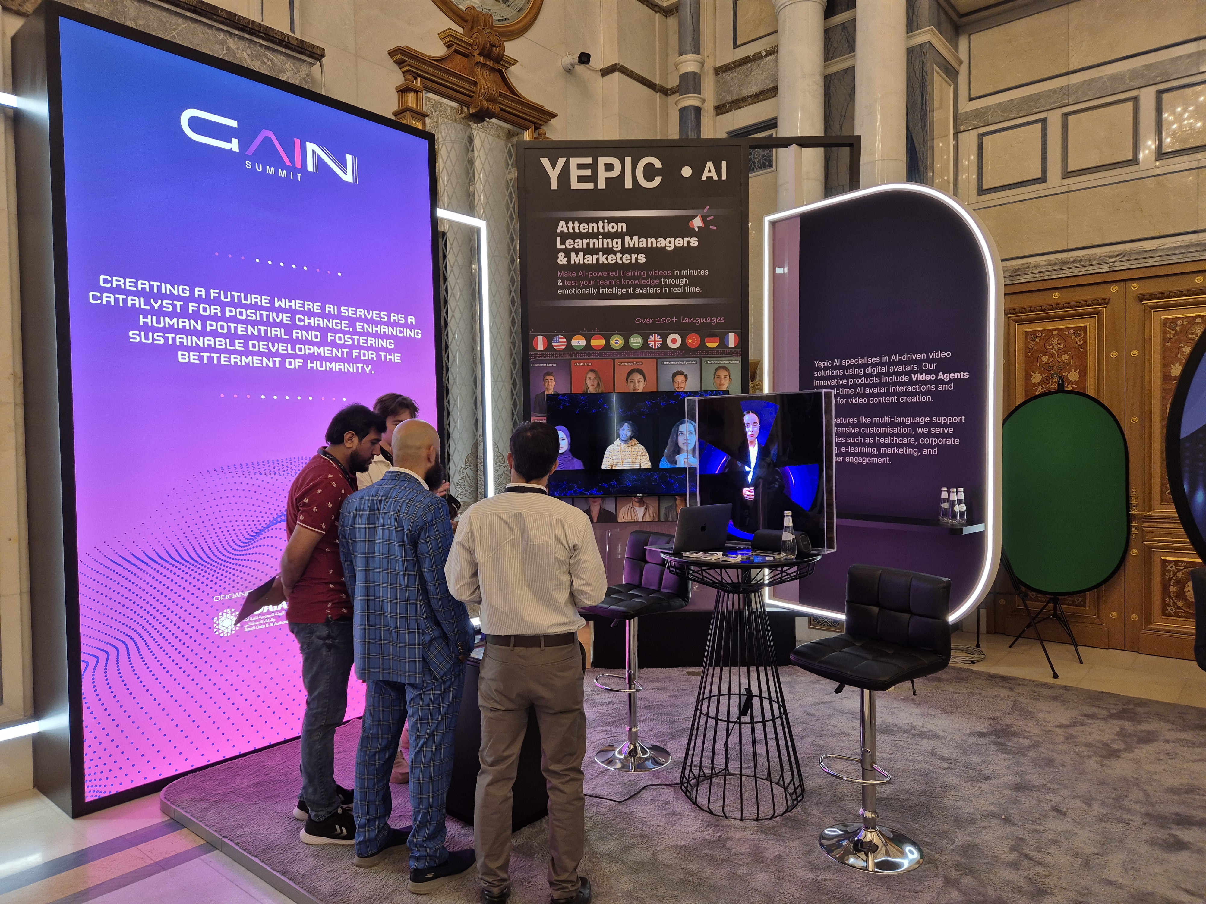 Yepic’s five-metre real-time AI installation at the Global AI Summit in Riyadh