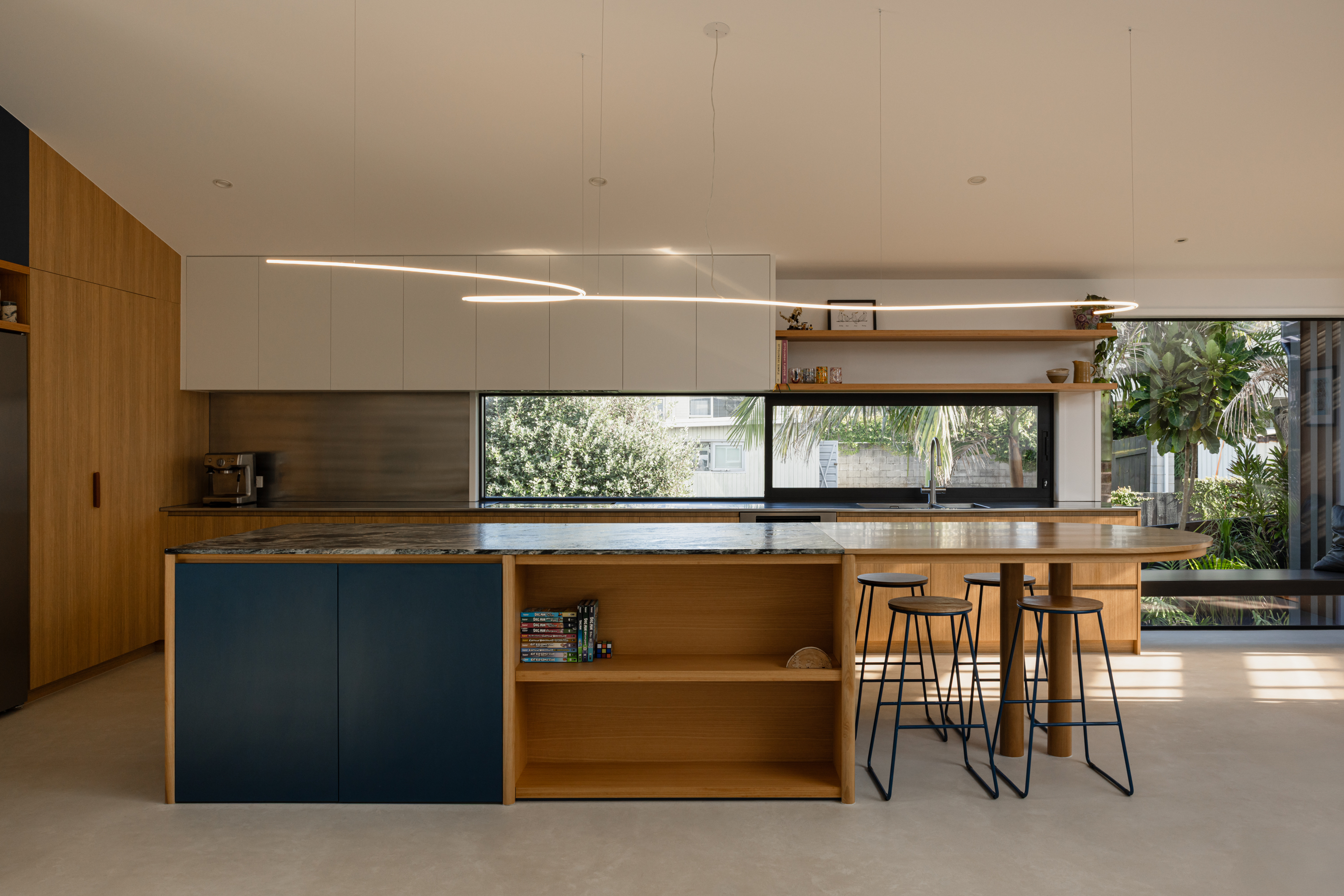 ata kitchen with feature lighting