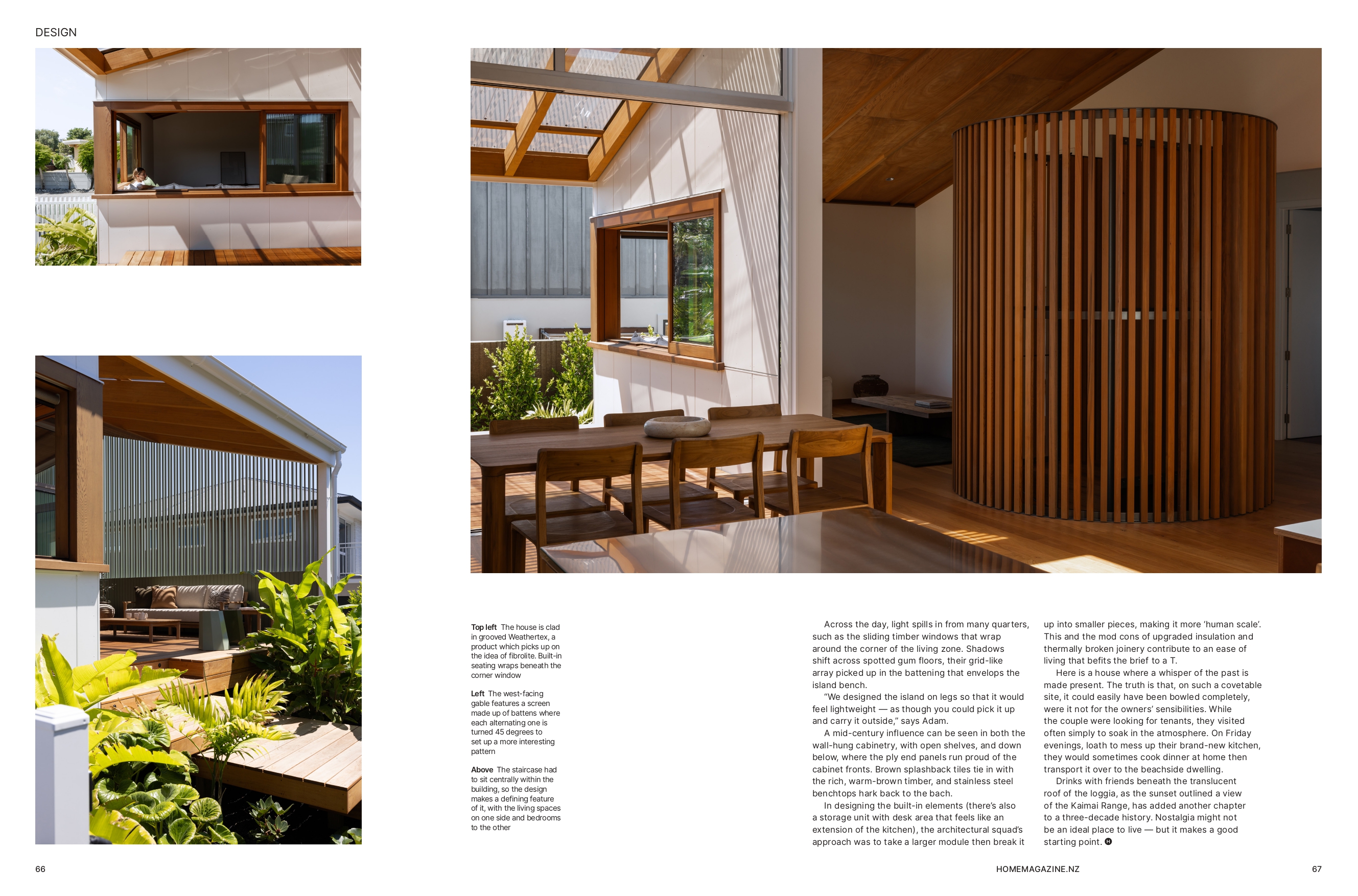 Timber features inside the renovated Mount Maunganui home by ata