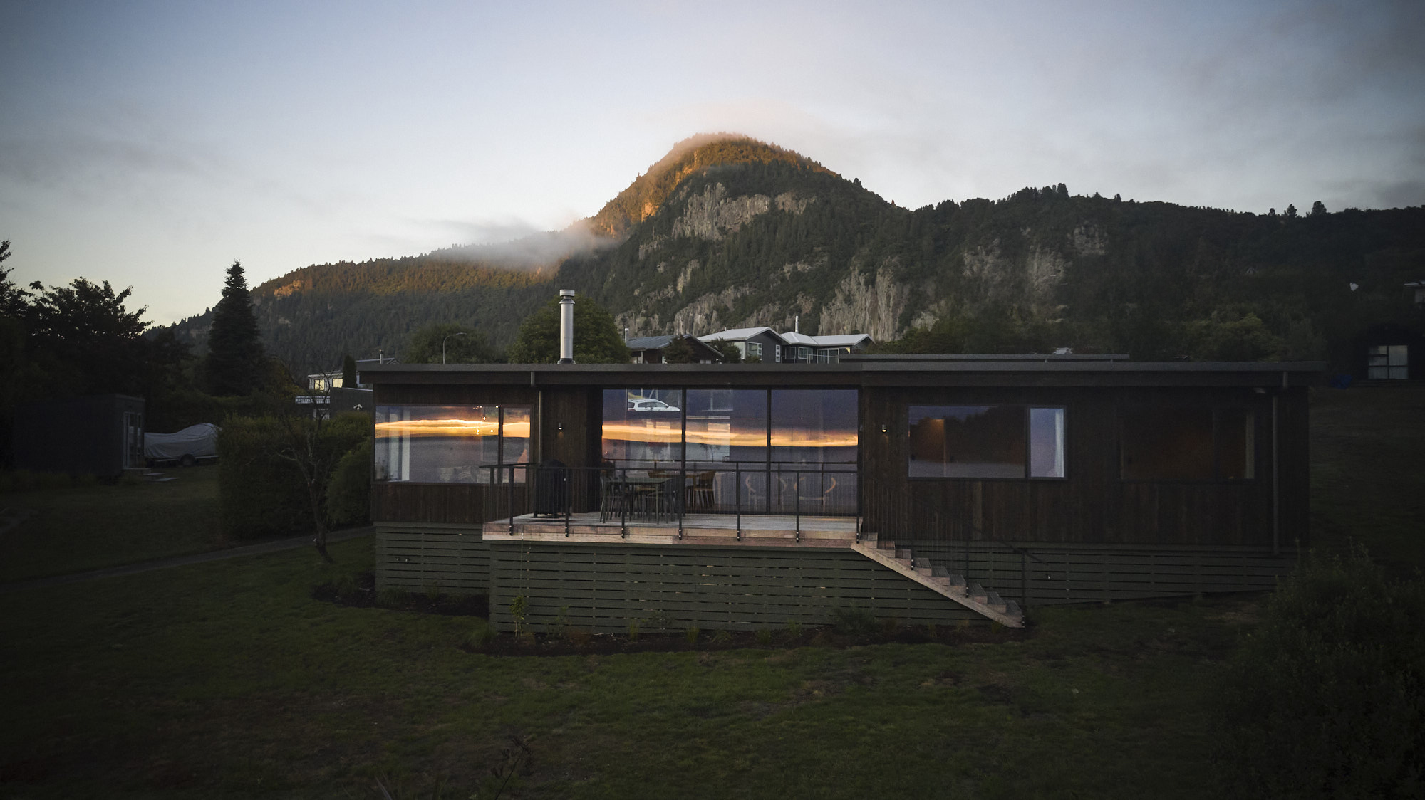 lake bach at dusk