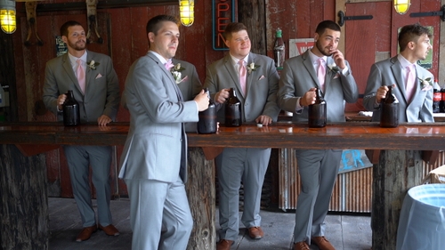 Groom and Groomsman at bar