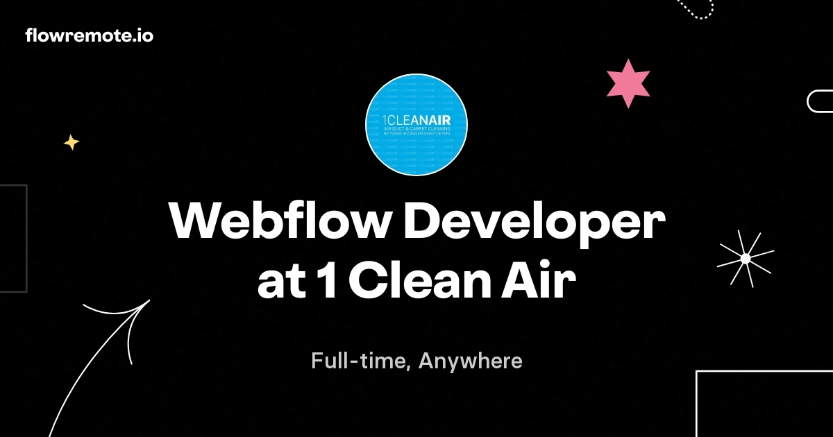 Webflow Developer at 1 Clean Air