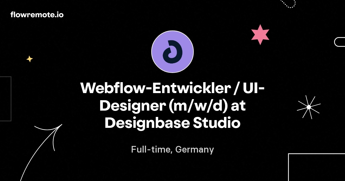 Webflow-Entwickler / UI-Designer (m/w/d) at Designbase Studio