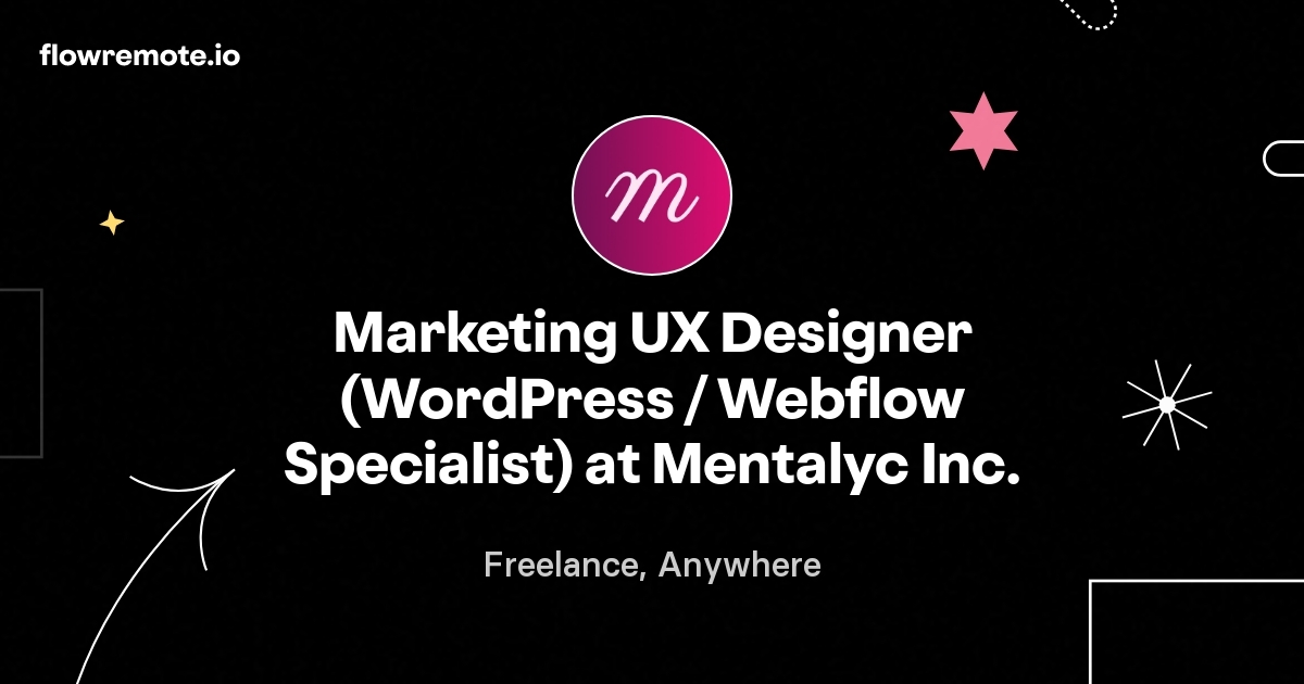 Marketing UX Designer (WordPress / Webflow Specialist) at Mentalyc Inc.