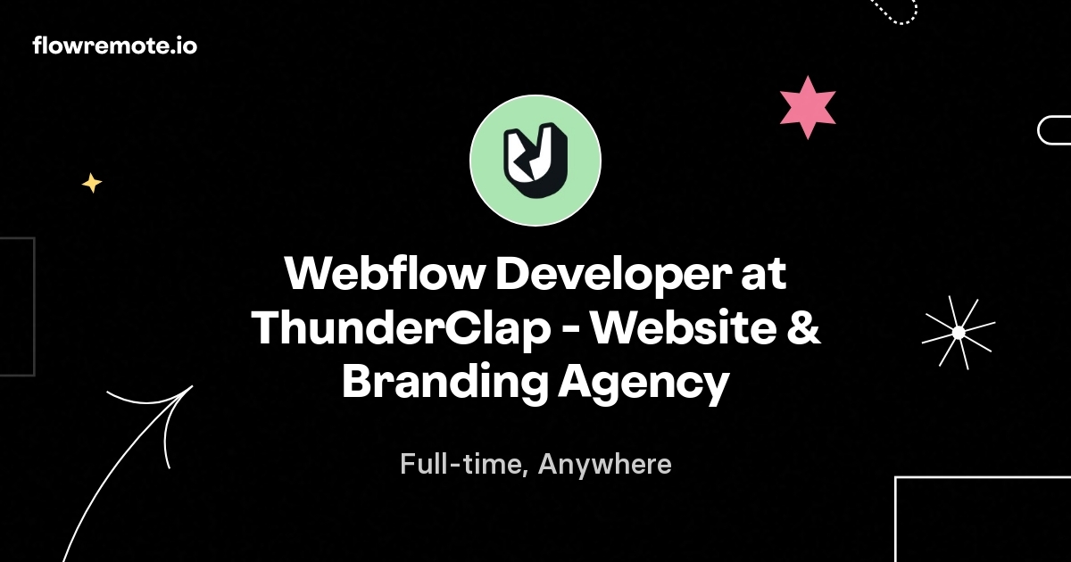 Webflow Developer at ThunderClap - Website & Branding Agency