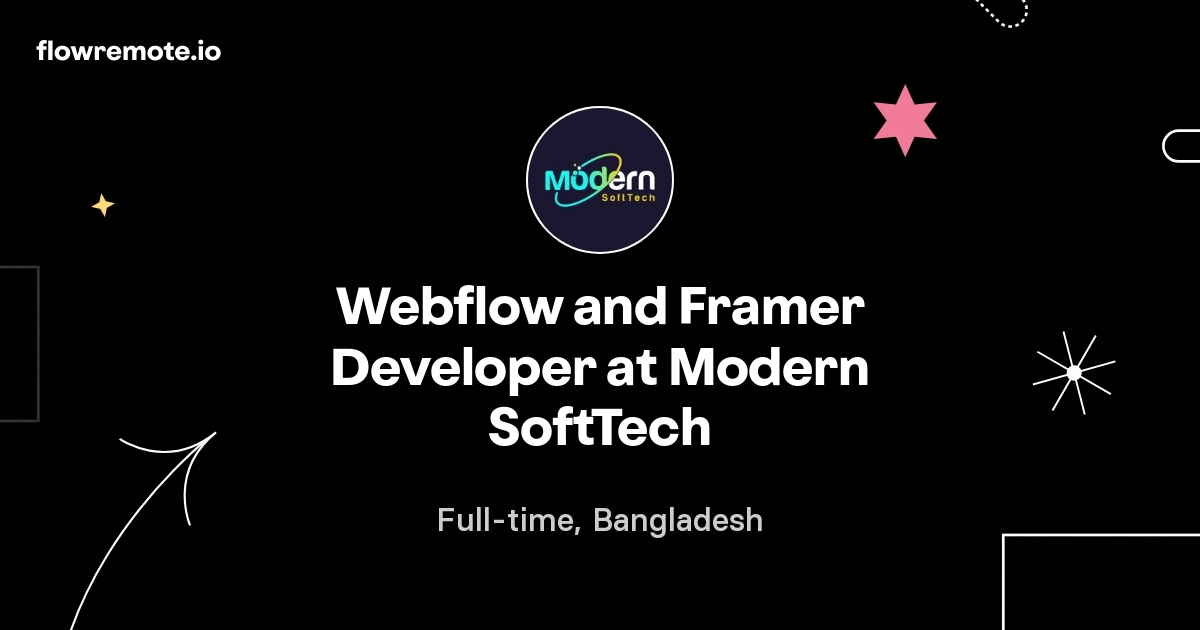 Webflow and Framer Developer at Modern SoftTech