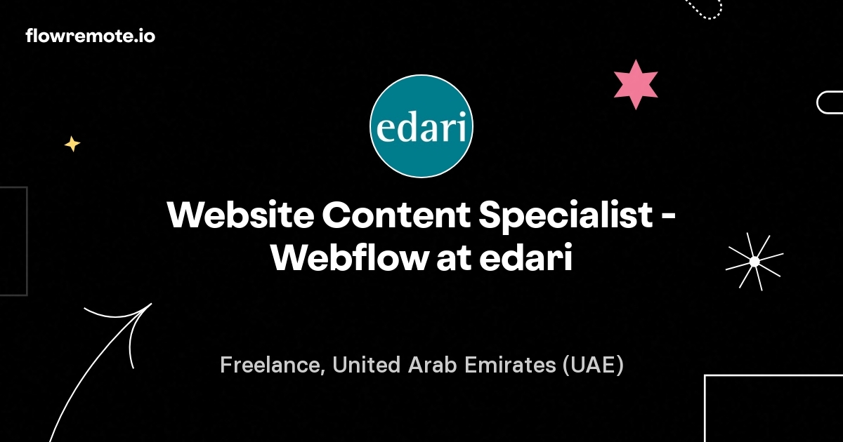 Website Content Specialist - Webflow at edari