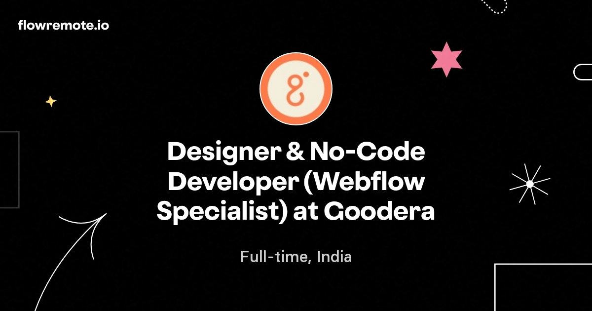 Designer & No-Code Developer (Webflow Specialist) at Goodera