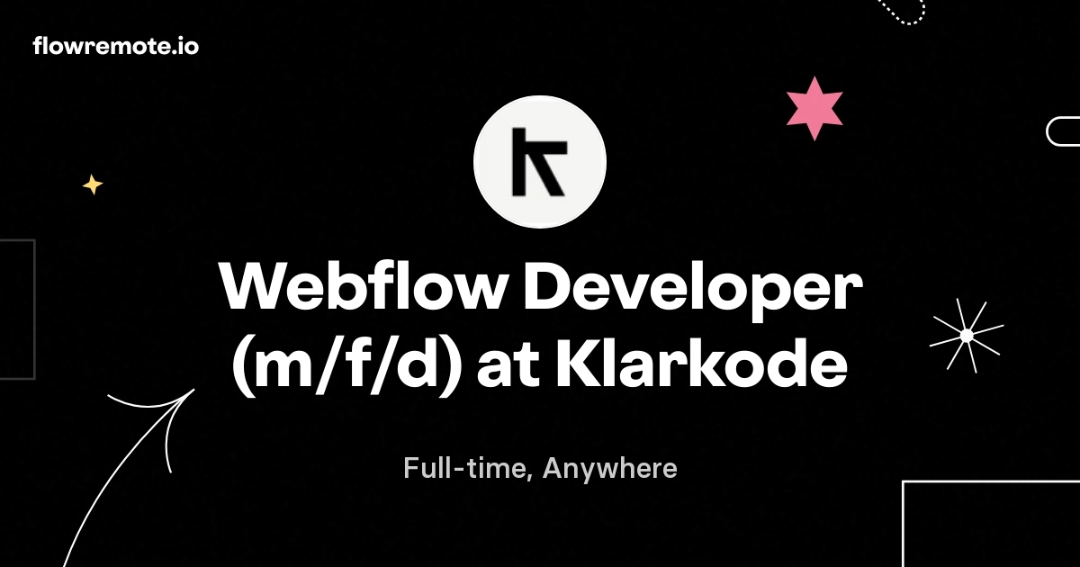 Webflow Developer (m/f/d) at Klarkode