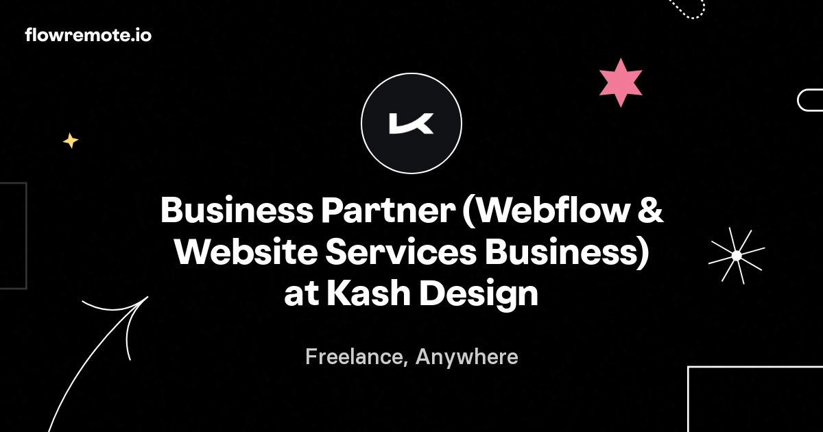 Business Partner (Webflow & Website Services Business) at Kash Design