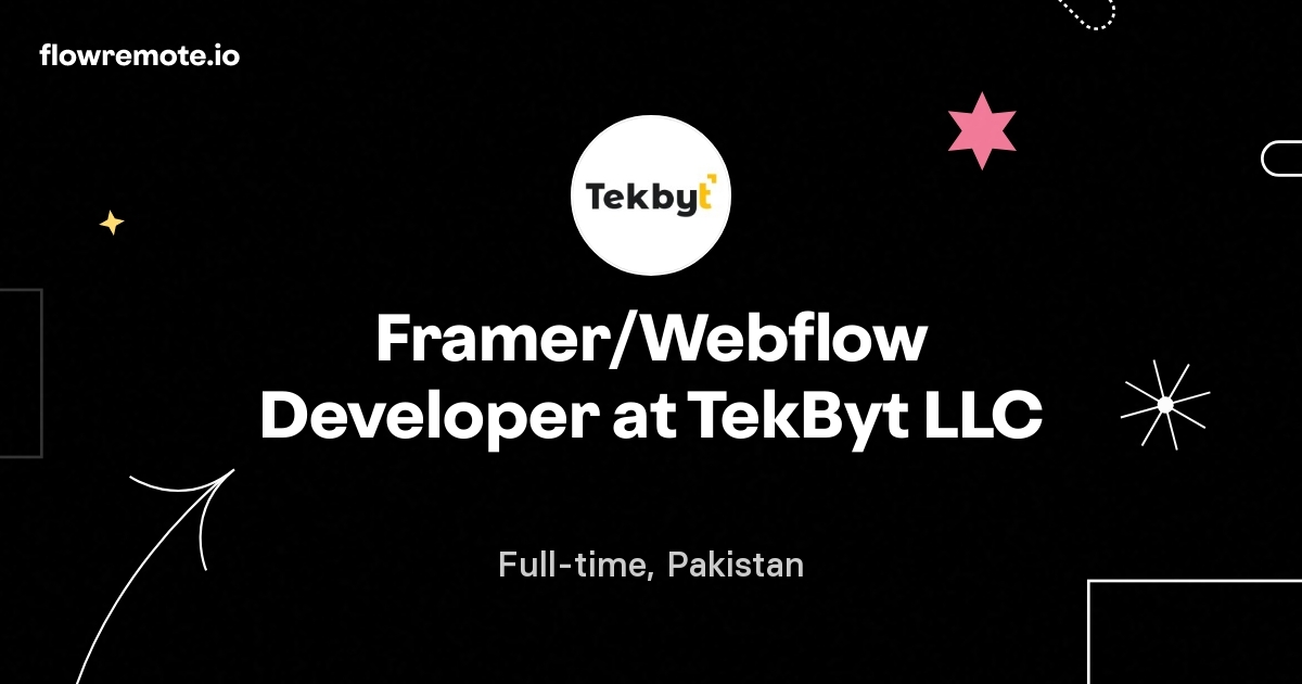 Framer/Webflow Developer at TekByt LLC