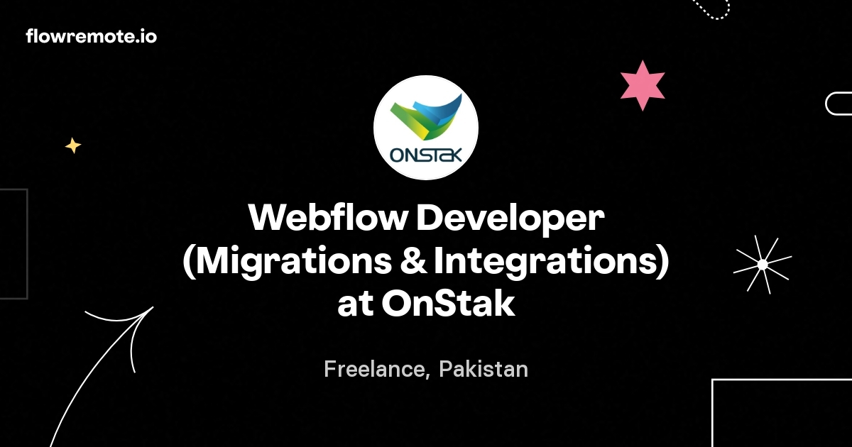Webflow Developer (Migrations & Integrations) at OnStak