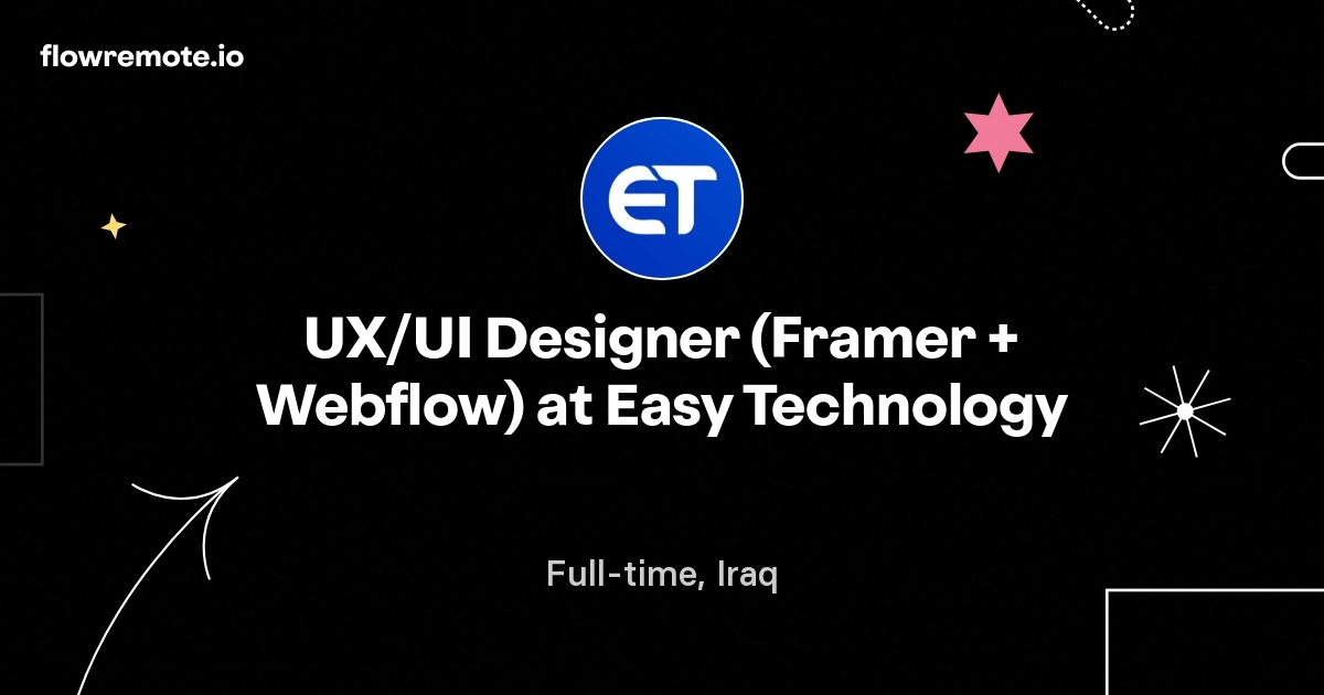 UX/UI Designer (Framer + Webflow) at Easy Technology