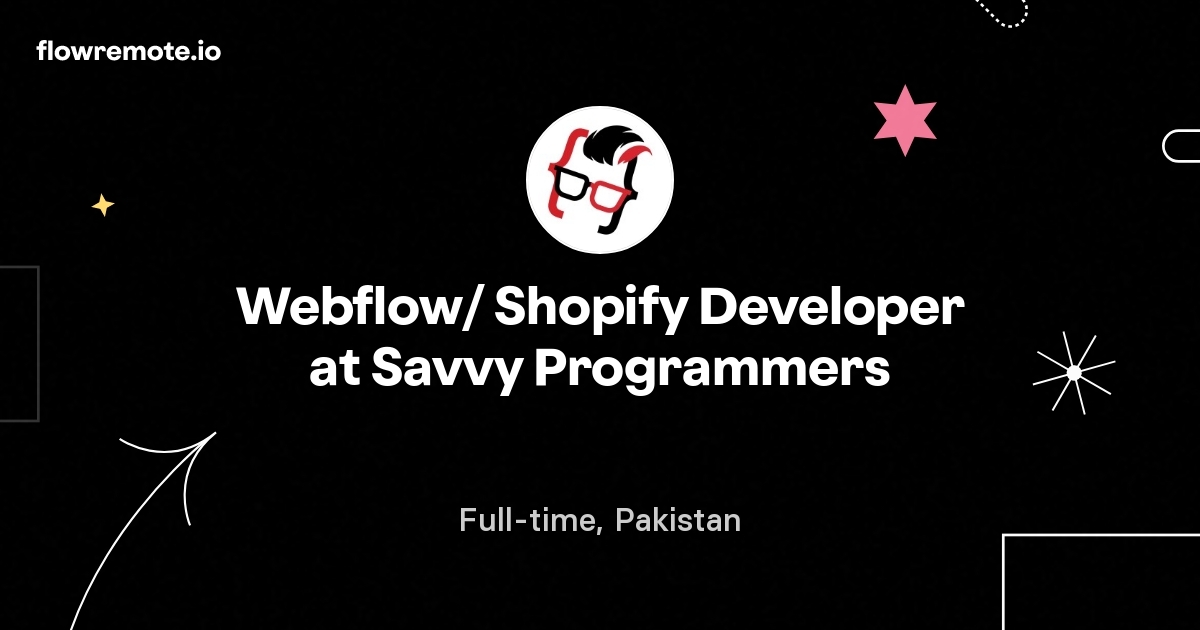 Webflow/ Shopify Developer at Savvy Programmers