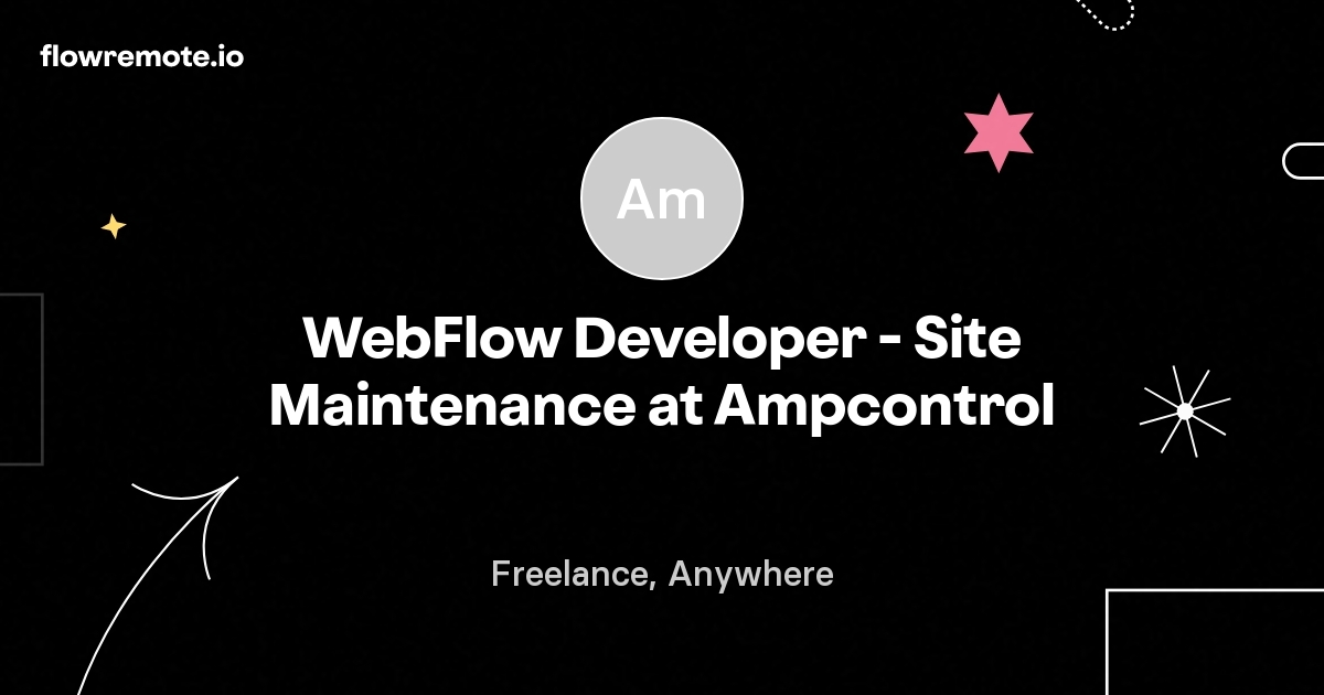 WebFlow Developer - Site Maintenance at Ampcontrol