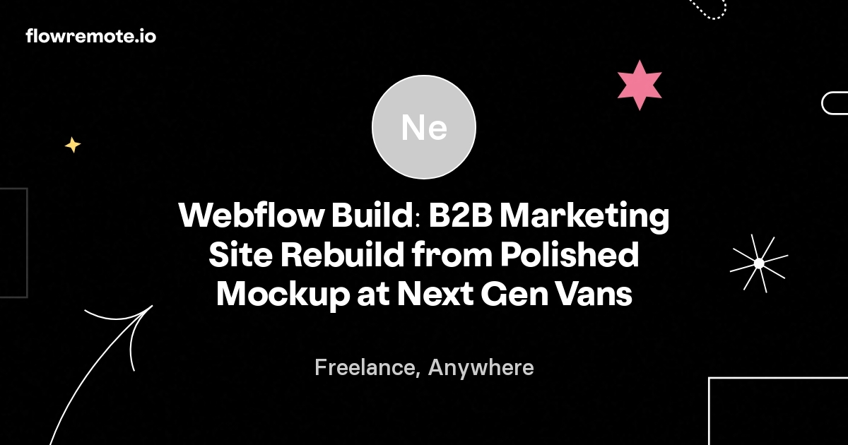 Webflow Build: B2B Marketing Site Rebuild from Polished Mockup at Next Gen Vans