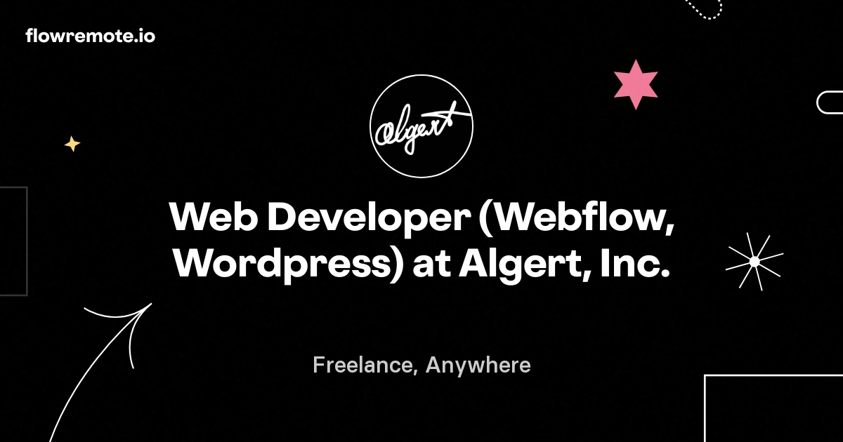 Web Developer (Webflow, Wordpress) at Algert, Inc.