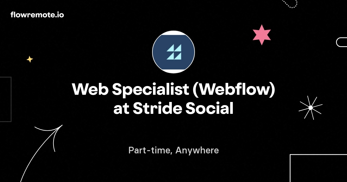 Web Specialist (Webflow) at Stride Social